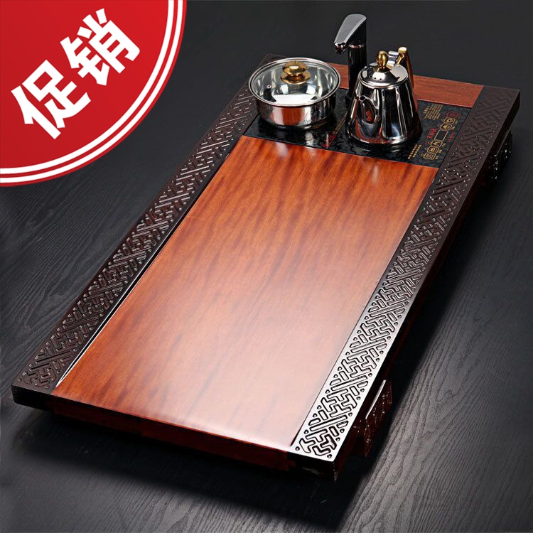 全国包邮大号单层木制黑檀花梨木茶盘四合一整板功夫茶具配件托海