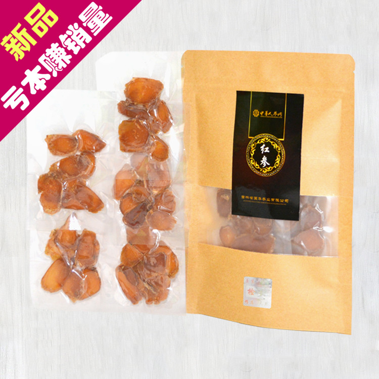 长白山红参切片 无糖高丽参片 东北特产人参 滋补品参茶 国华参业