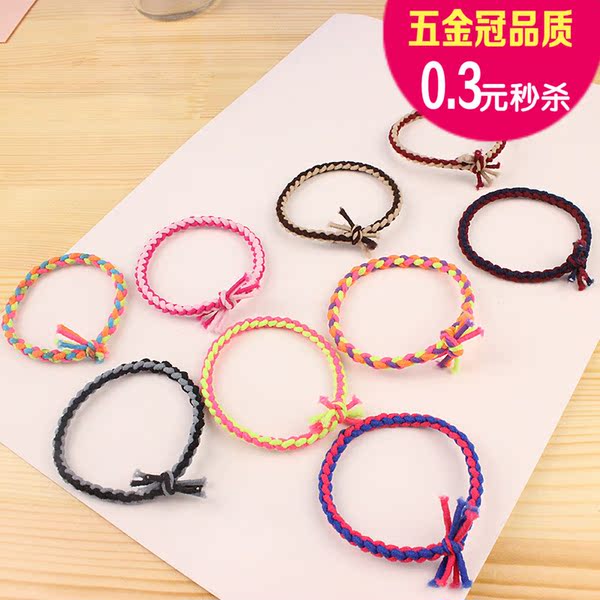 销发饰 E6001 头绳韩国发饰手工编织<em>橡皮筋扎</em>