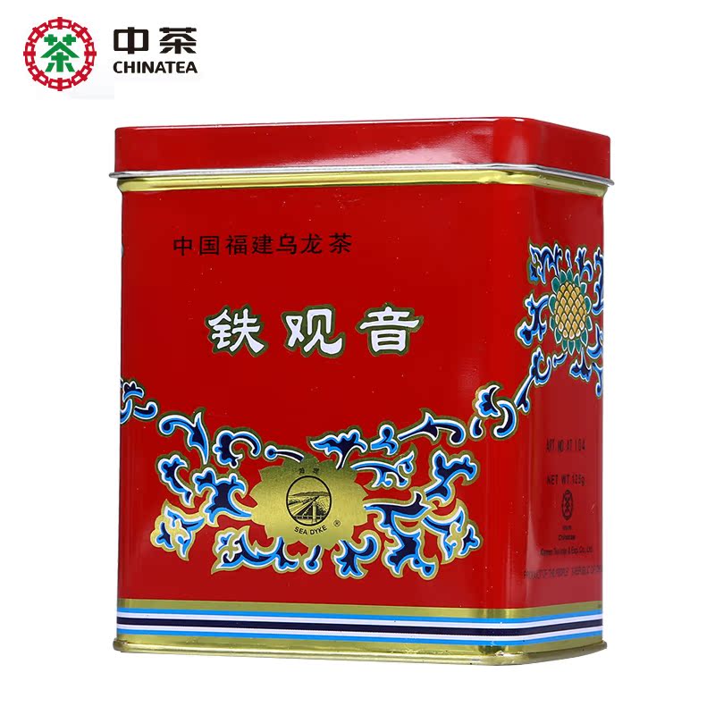 中茶乌龙茶 福建茶叶浓香型正品铁观音罐装海堤茶叶125g 中粮茶叶