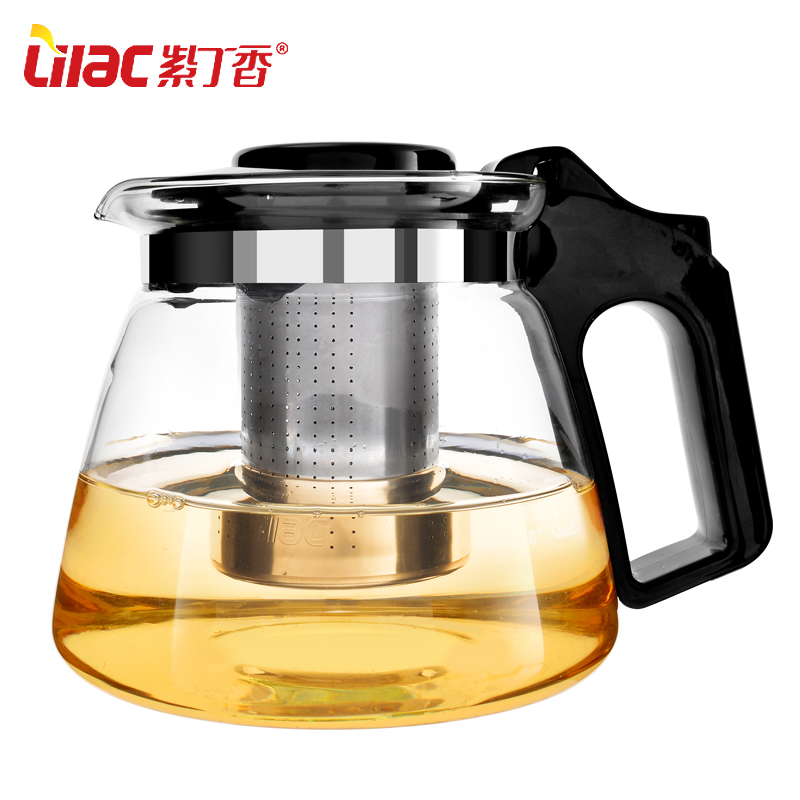 紫丁香耐热玻璃茶壶套装加厚玻璃茶具过滤泡茶壶花茶壶泡茶器水壶