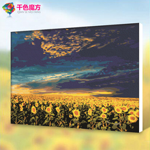 饰画 客厅花卉风景手工填色油彩画手绘装 数字油画 水彩画diy成人
