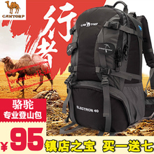 户外登山包男女大容量防水骑行双肩包旅行背包40L50L60L 骆驼正品