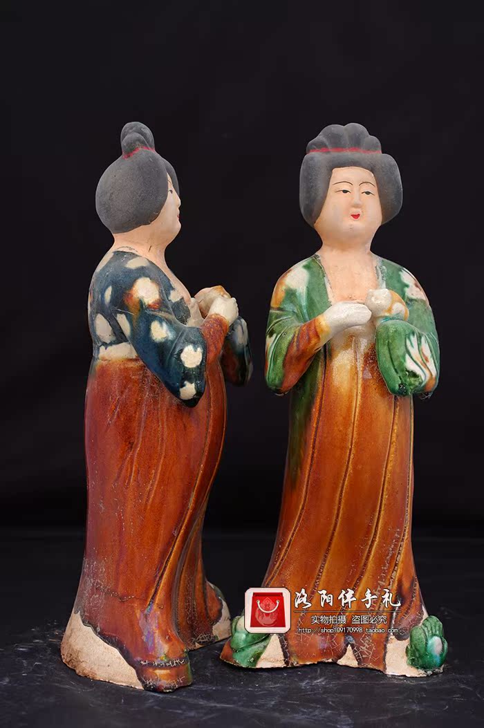 洛阳伴手礼 洛阳唐三彩摆件仕女摆件 陶瓷器家居工艺摆件仿古摆件