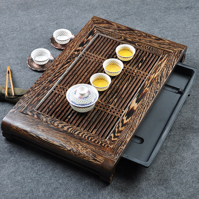 相邦鸡翅木茶盘 整套茶海檀木实木大号茶海功夫红木茶具抽屉式托