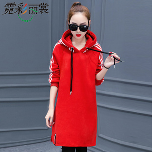 中长款卫衣女休闲连衣裙2016秋韩版潮连帽套