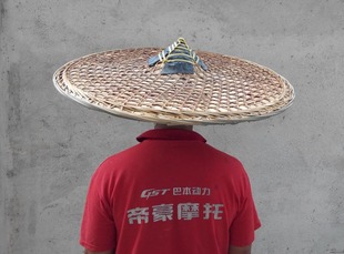 大号 超大号竹编斗笠 大号竹编帽 竹编大帽子 大号钓鱼斗笠70cm黑棕