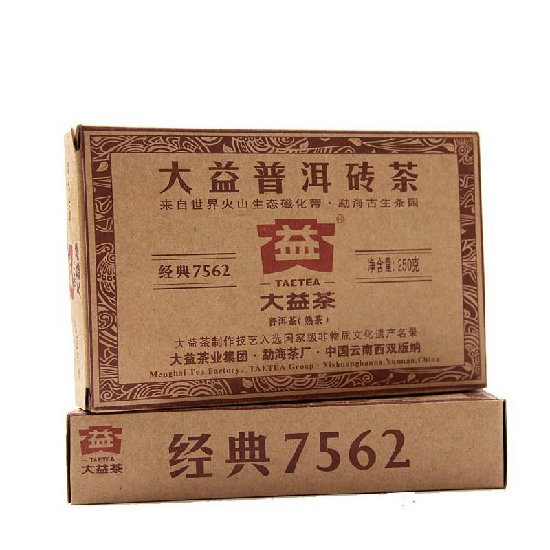 大益茶叶 普洱茶 熟茶 大益普洱茶 2011年7562 101批 250克 砖茶