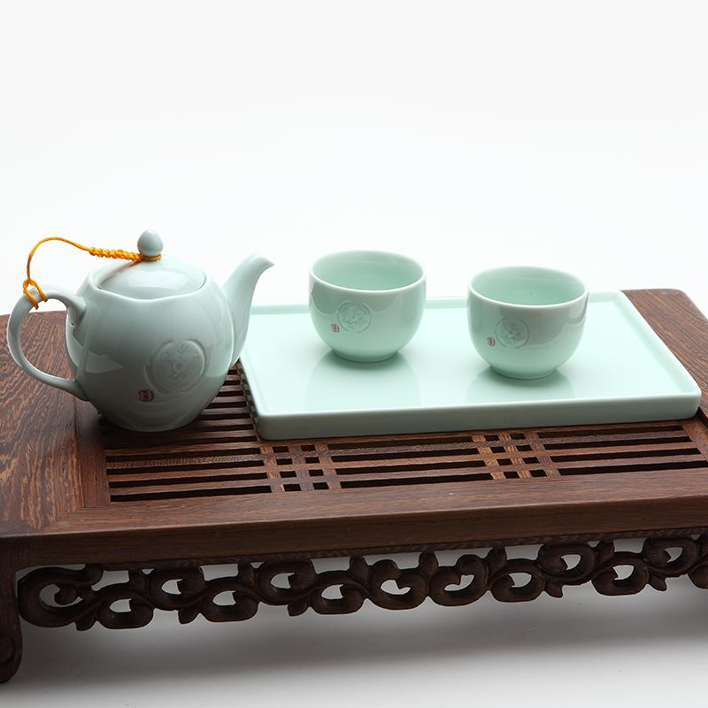 热卖恒福茶具套装 官方正品 龙泉青瓷 功夫茶具 陶瓷 越窑古意托