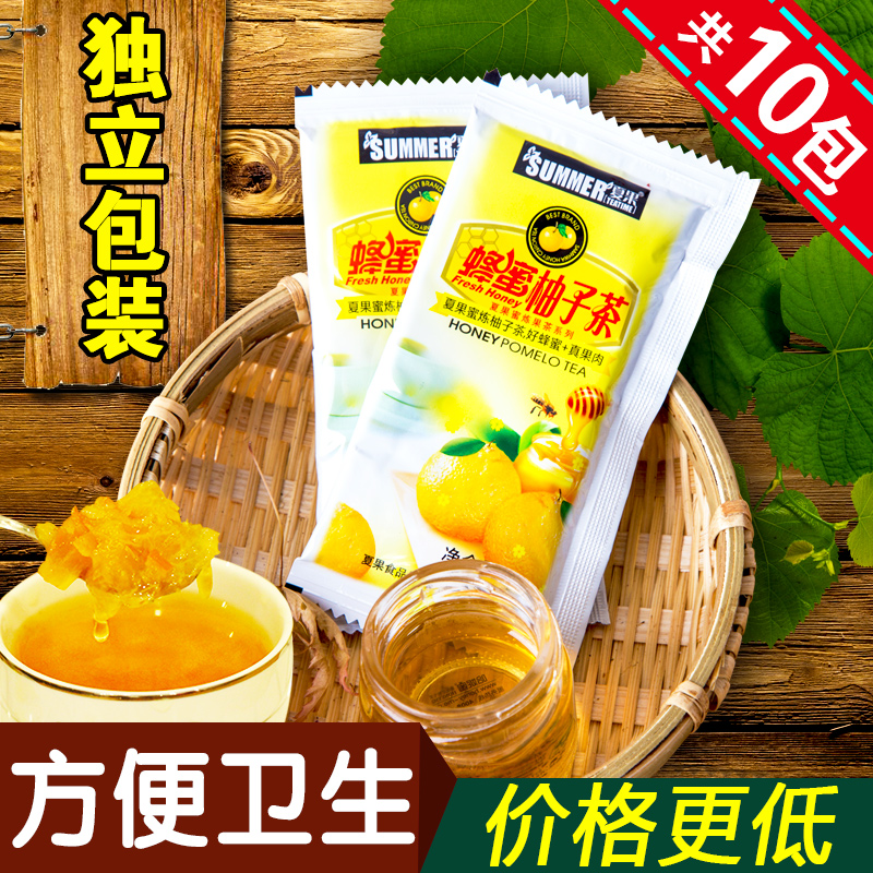 夏果蜂蜜柚子茶 袋装 韩国风味果味茶酱 配方进口冲泡冲饮品10包