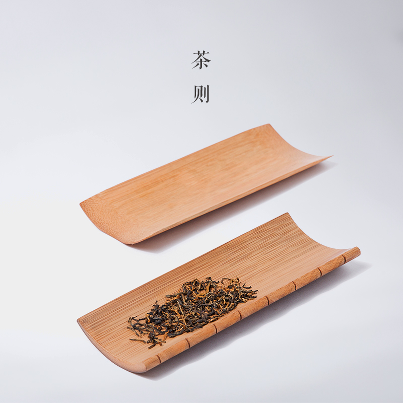 茶则 竹制手工茶匙茶勺茶道零配茶巾垫功夫大号茶铲毛巾托竹垫