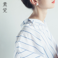 素觉原创925银饰品女珍珠耳环日韩时尚简约耳钉女人母亲节礼物