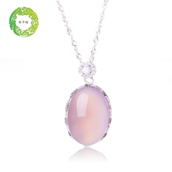 曼诺龙999足金镶玉龙凤玉佩情侣项链一对翡翠