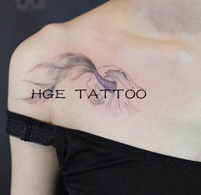 hge tattoo独家手绘 韩系 鱼尾 防水 纹身贴男女 073