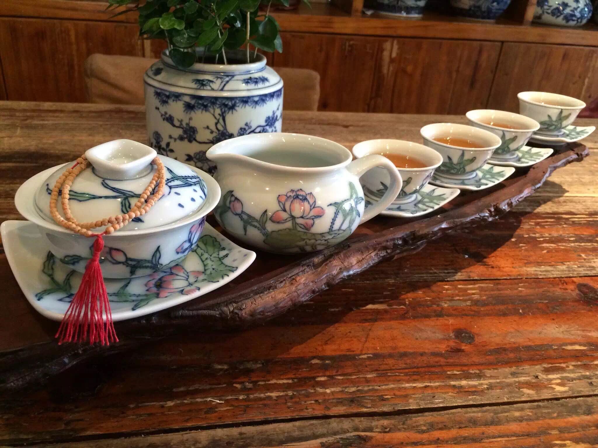 景德镇手绘陶瓷功夫茶具套装组合 京德贵和祥整套茶具 茶杯盖碗组