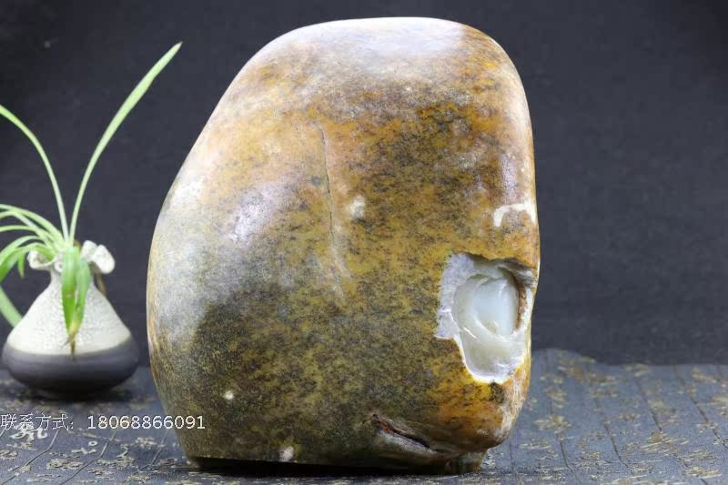 佩君玉器新疆和田玉羊脂籽料虎皮10公斤原石开门大籽(收藏级)