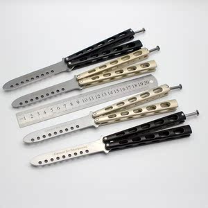 防身用品户外装备全钢甩刀随身蝴蝶刀不开刃正