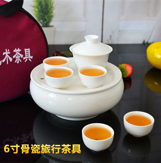 特价包邮潮汕陶瓷骨瓷旅游功夫茶具包整套户外便携旅行套装泡茶器