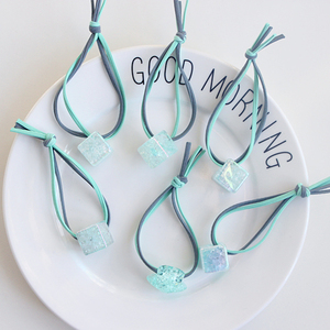 韩国薄荷绿清新炫彩发绳