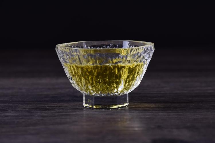 水晶玻璃品茗杯锤纹茶道品茗杯 功夫茶具 日式六角锤纹品茗杯包邮