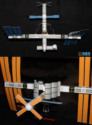 国际空间站3d纸模型diy益智手工课科普航天折纸玩具天一纸艺