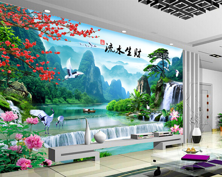山水壁画背景墙图片,外墙壁画大全山水壁画,山水壁画图片大全_大山谷图库