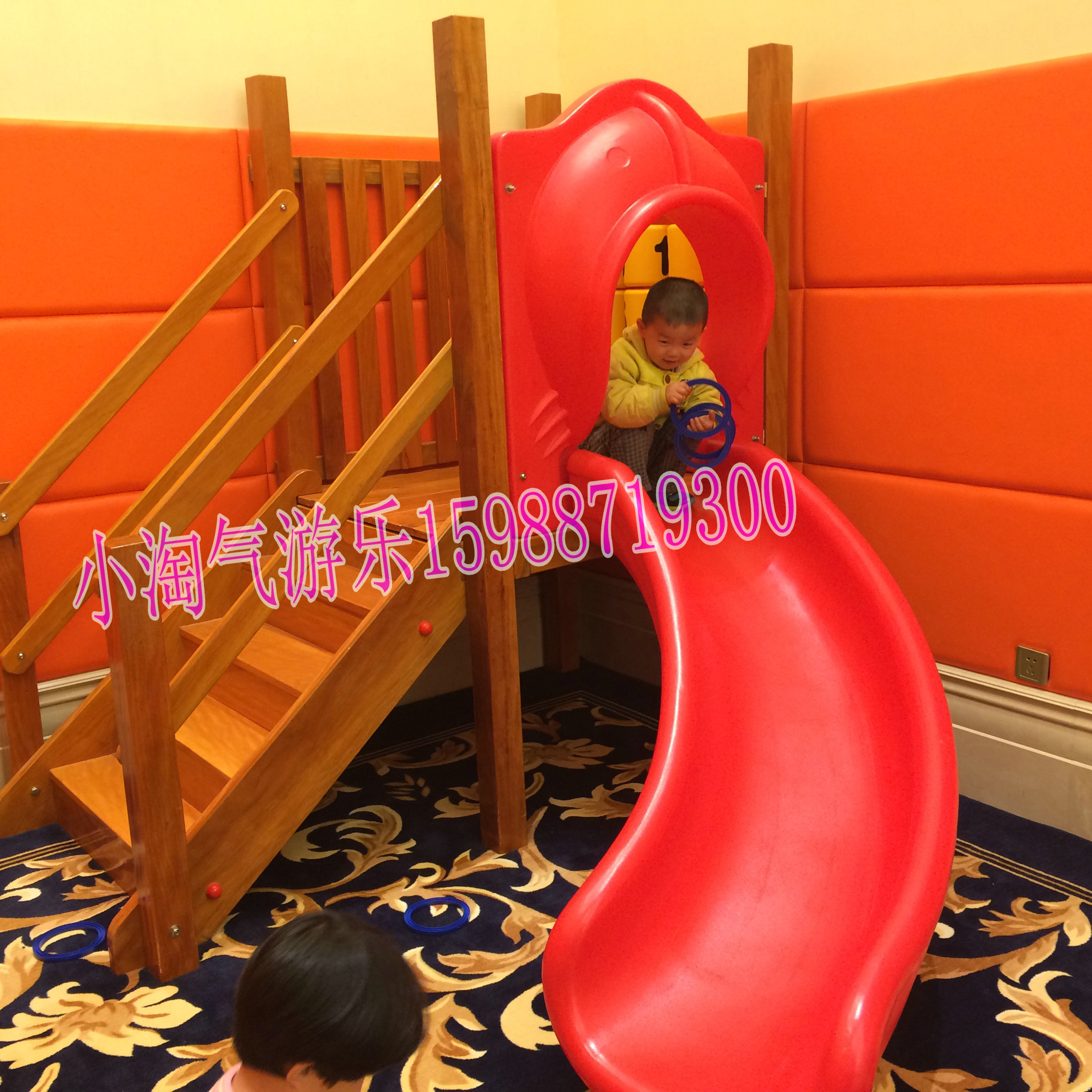 木质肯德基滑梯室内儿童实木小博士滑滑梯组合幼儿园木制游乐设施
