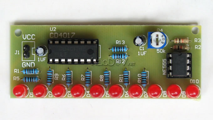 ne555 led跑马循环流水灯 电路板 电子diy小制作益智模块套件