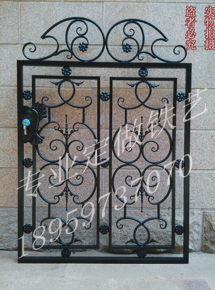 欧式铁艺大门别墅门防盗门庭院门进户门拱门简约平开门围墙门定做