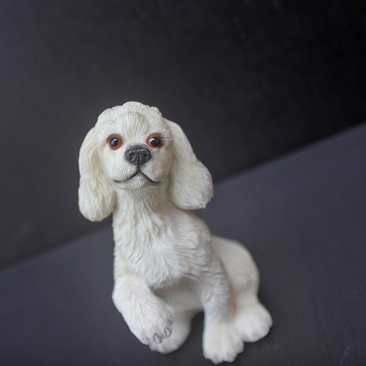 ca原版树脂贵宾犬模型 仿真动物爱犬纪念品 英国可卡犬狗狗工艺品