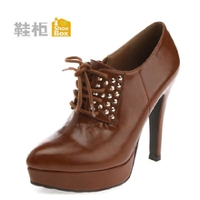 1113404308 铆钉系带拉链时装 女单鞋 柜正品 达芙妮旗下Shoebox