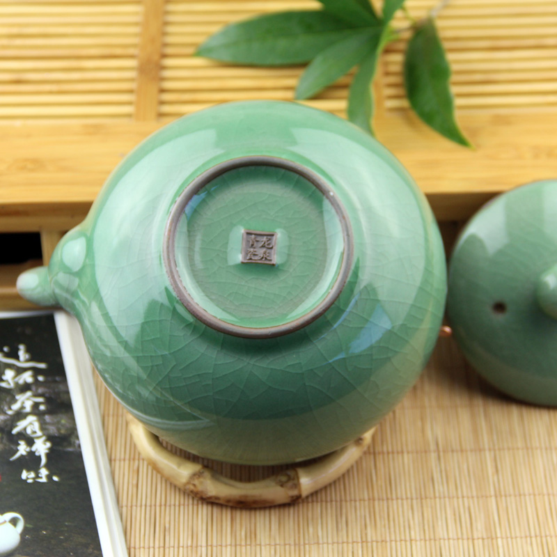 龙泉青瓷茶壶 陶瓷 大号 提梁壶大容量 套装 功夫茶具茶杯凉水壶