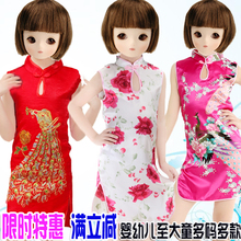 女童旗袍小孩大童女中式连衣裙宝宝幼夏演出服 儿童旗袍裙2017新款