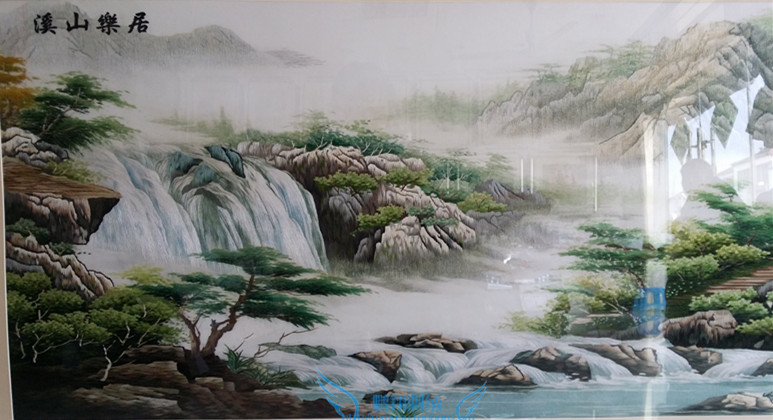 苏绣客厅纯手工刺绣画成品大幅山水风景画溪山乐居书房办公室挂画