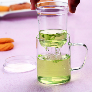 包邮办公室茶水杯花茶杯耐热玻璃杯子带盖男士