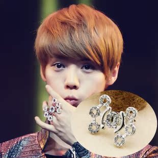 exo鹿晗luhan个人款标志镶钻戒指(可调节)