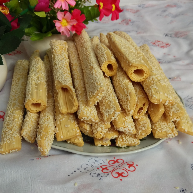 售农家手工纯正芝麻杆糖麻糖棍芝麻棒麦芽糖灶糖芝麻糖250g*4