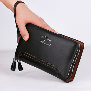 袋鼠真皮大容量男士钱包