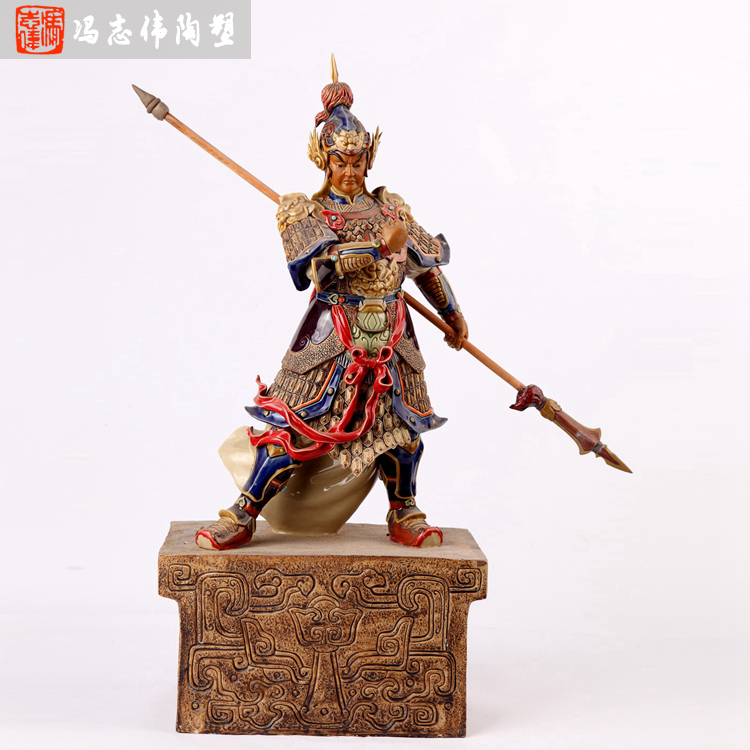 冯志伟厂赵子龙赵云常胜将军三国五虎将陶瓷工艺品家居装饰摆件