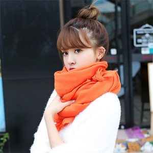 秋季纯色棉麻围巾披肩