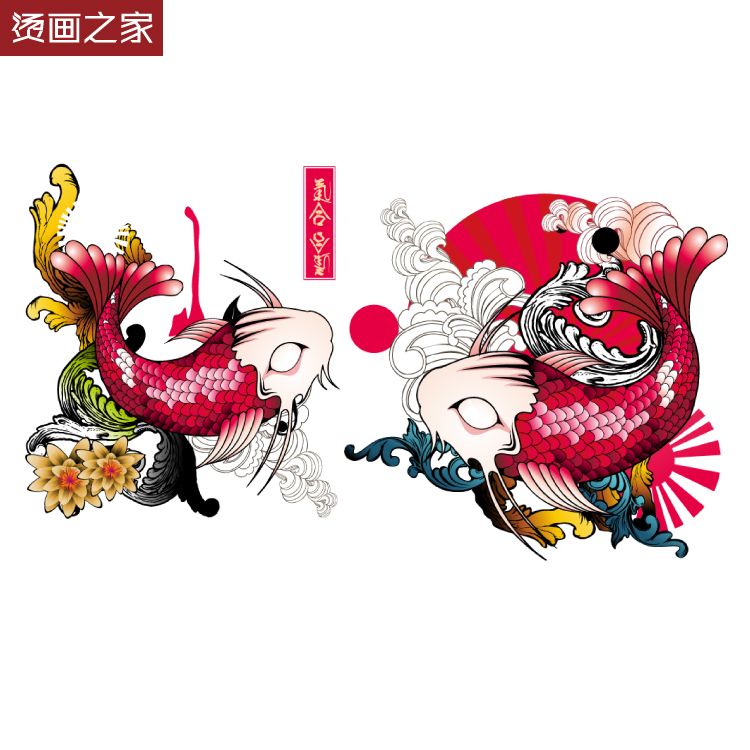 烫画之家现货圆形人物热转印柯式胶片卡通图案衣服辅料布贴