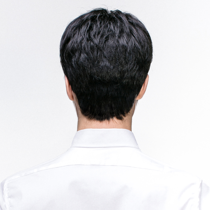 瑞贝卡假发男短发齐刘海韩版帅气自然真人发丝蓬松修脸中老年头套