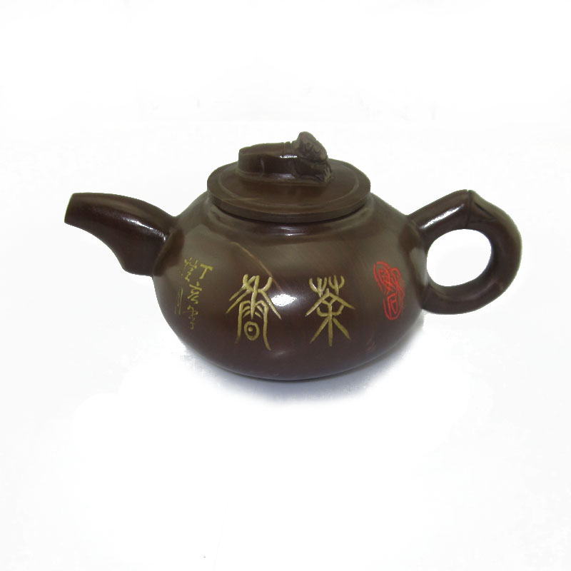 正品包邮纯天然木鱼石茶具保健茶壶矿化壶泡茶壶手抓壶补充矿物质