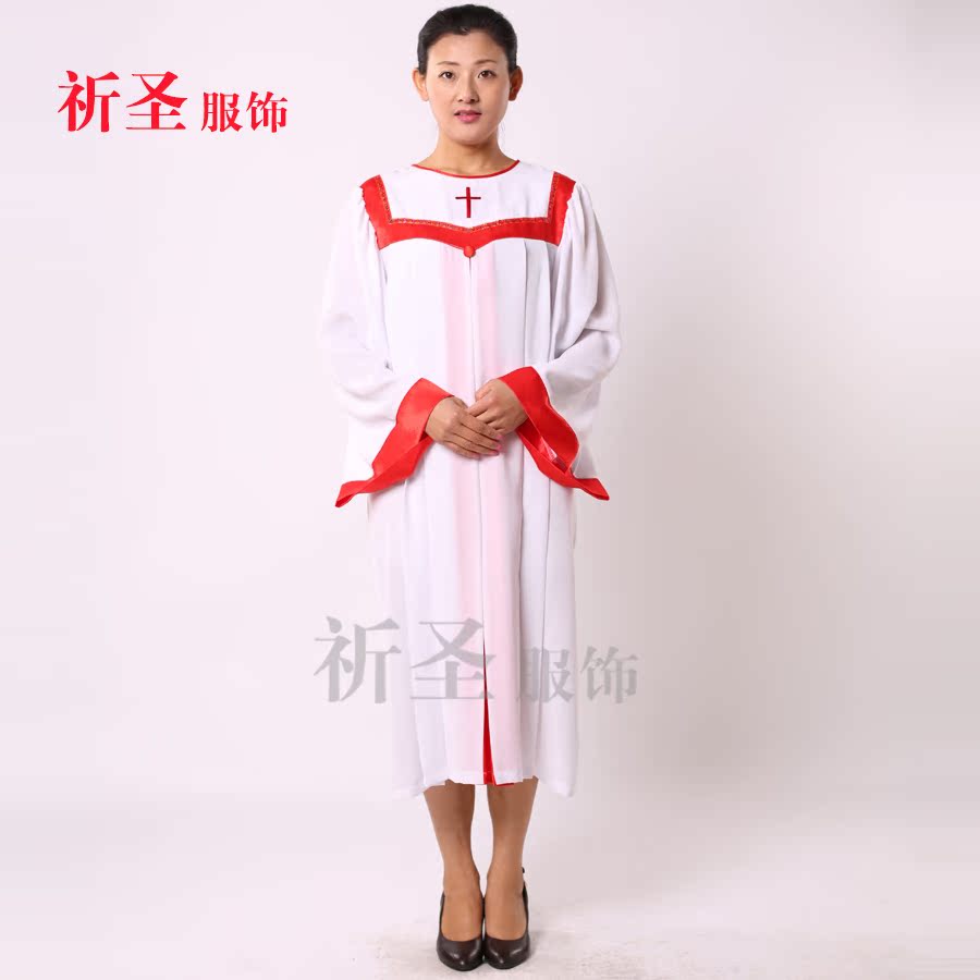 热卖祈圣基督教服装唱诗班圣服圣衣长袖圣诗服唱诗班长袖装圣诗袍