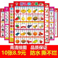 认知启蒙单面 包邮 婴幼儿童早教看图拼音挂贴画 宝宝识字无声挂图