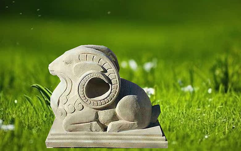 石雕喷水羊园林景观动物摆件十二生肖属相羊仿古石头羊水景装饰