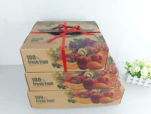 新款现货通用水果包装盒牛皮纸礼盒桃子葡萄礼
