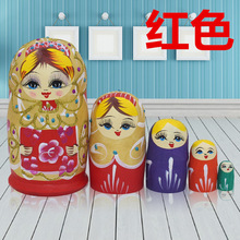包邮 环保颜料10 纯手绘原木五层套娃团购 30元 俄罗斯套娃5层15