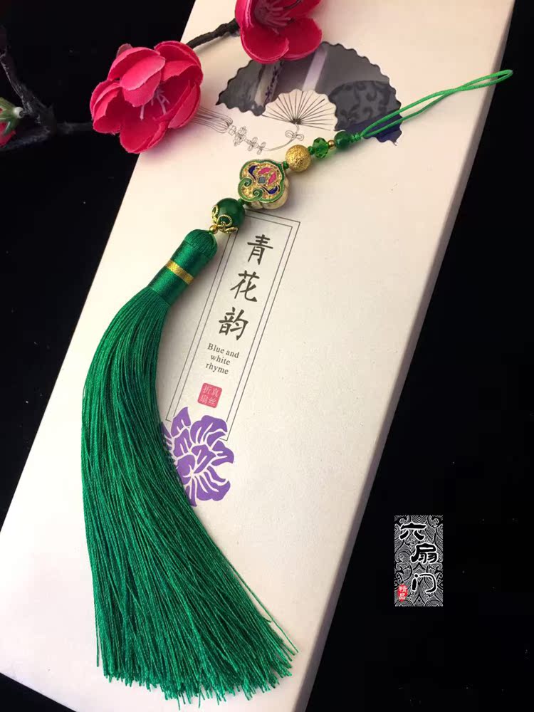 折扇挂饰diy金边中国结挂件车挂家居古装喜庆喜糖包流苏穗子坠子