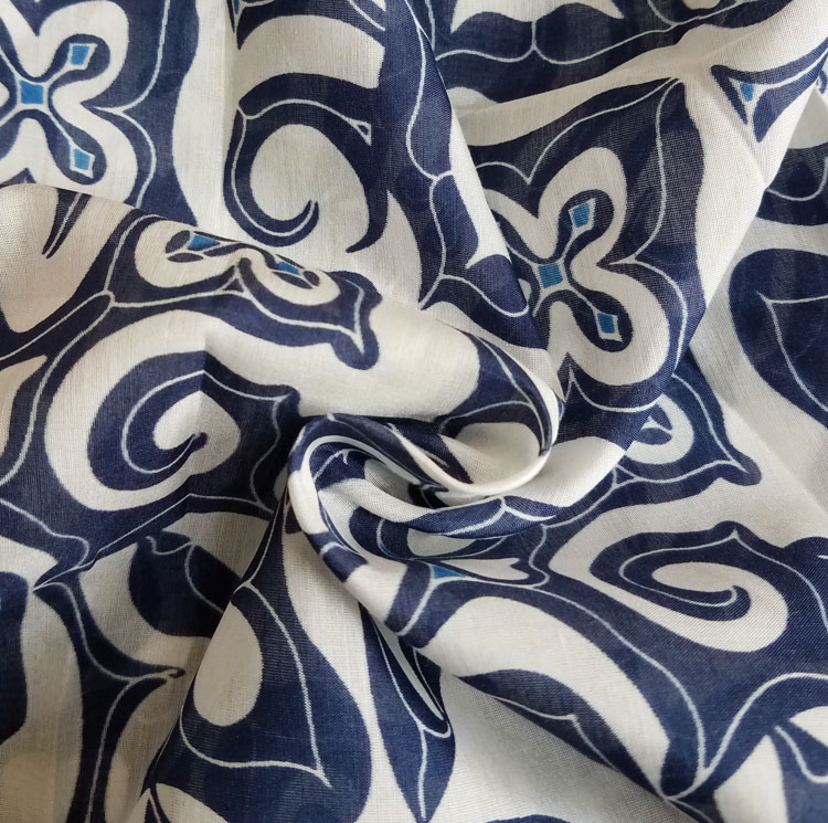 夏季超薄服装布料 花朵印花丝棉布料 真丝棉连衣裙裙子丝巾布料
